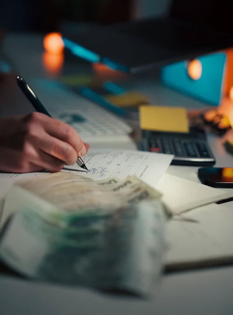 Music producer signing royalty split sheet and licensing contract